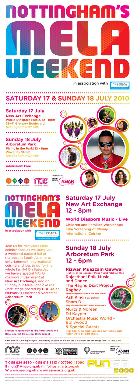 Nottingham's Mela Weekend! Saturday 17 & Sunday 18 July 2010