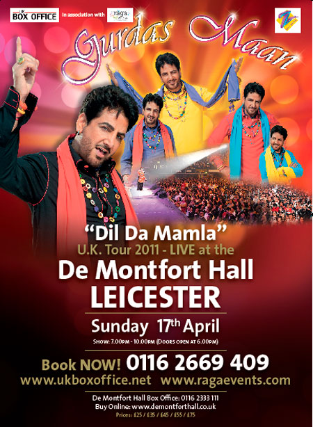Gurdas Maan - Dil Da Mamla U.K Tour 2011 @ Demontfort Hall - Leicester