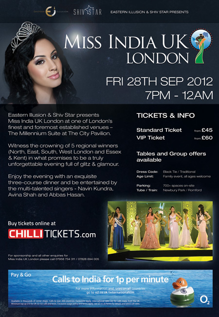 Miss India UK London - Extravaganza of beauty, grace, glamour and fashion as never been seen before!