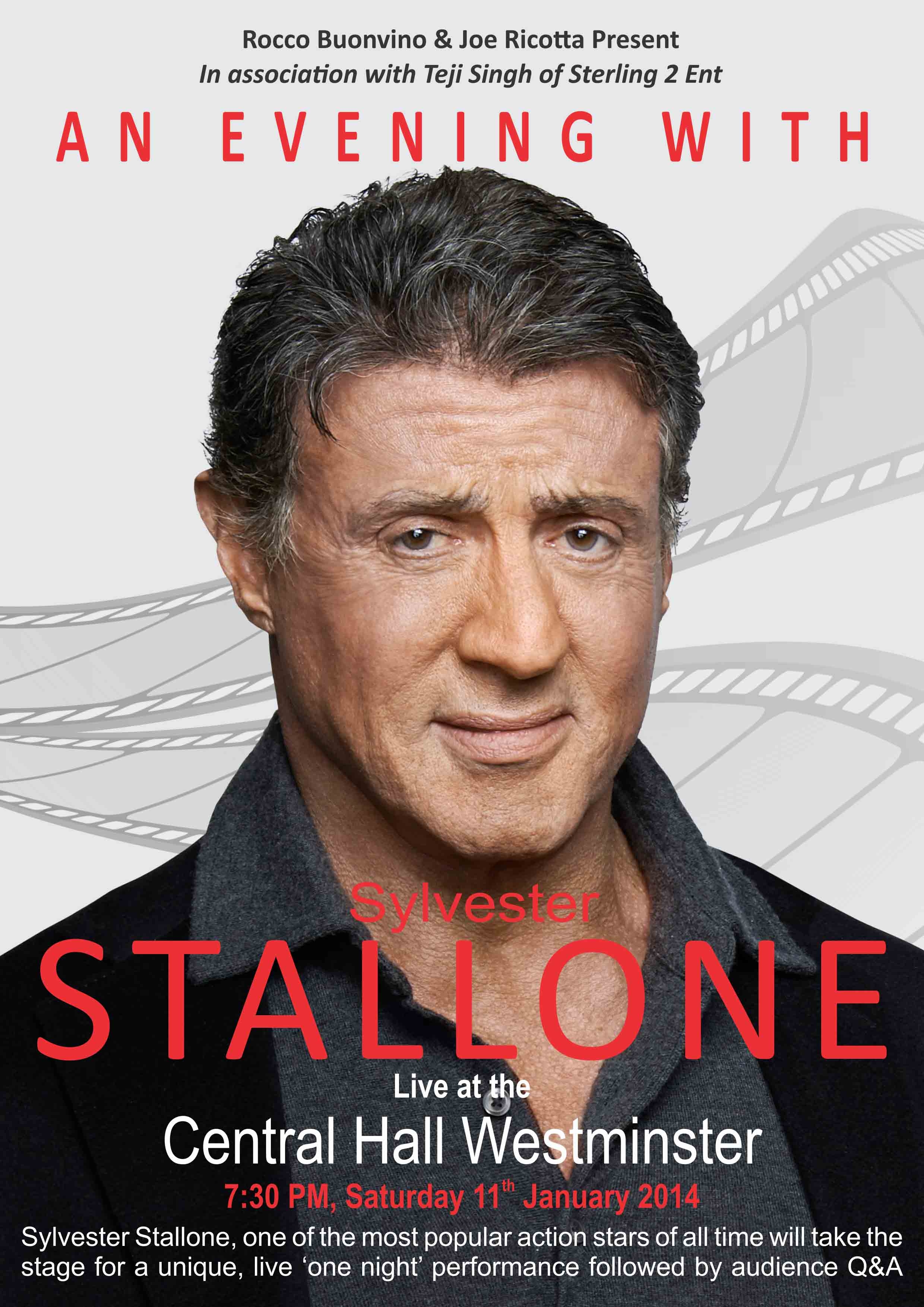 AN EVENING WITH SYLVESTER STALLONE IN LONDON ANNOUNCED
