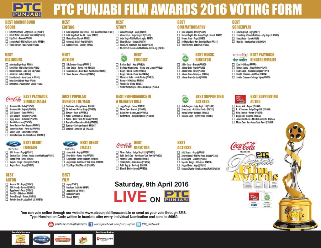 PTC punjabi film awards 2016