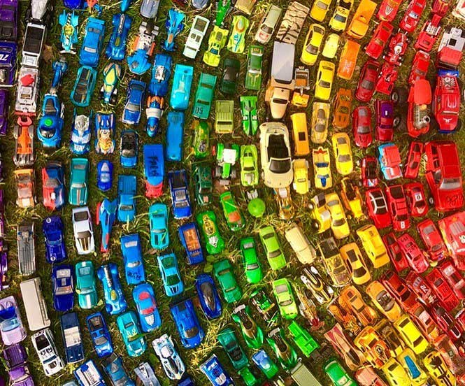 NHS rainbow toy cars